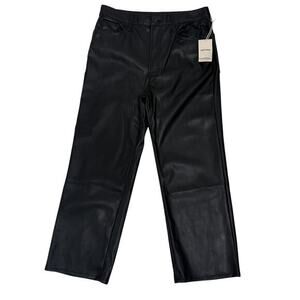 Mother The Rambler Black Faux‎ Leather Pants Size 33 NEW